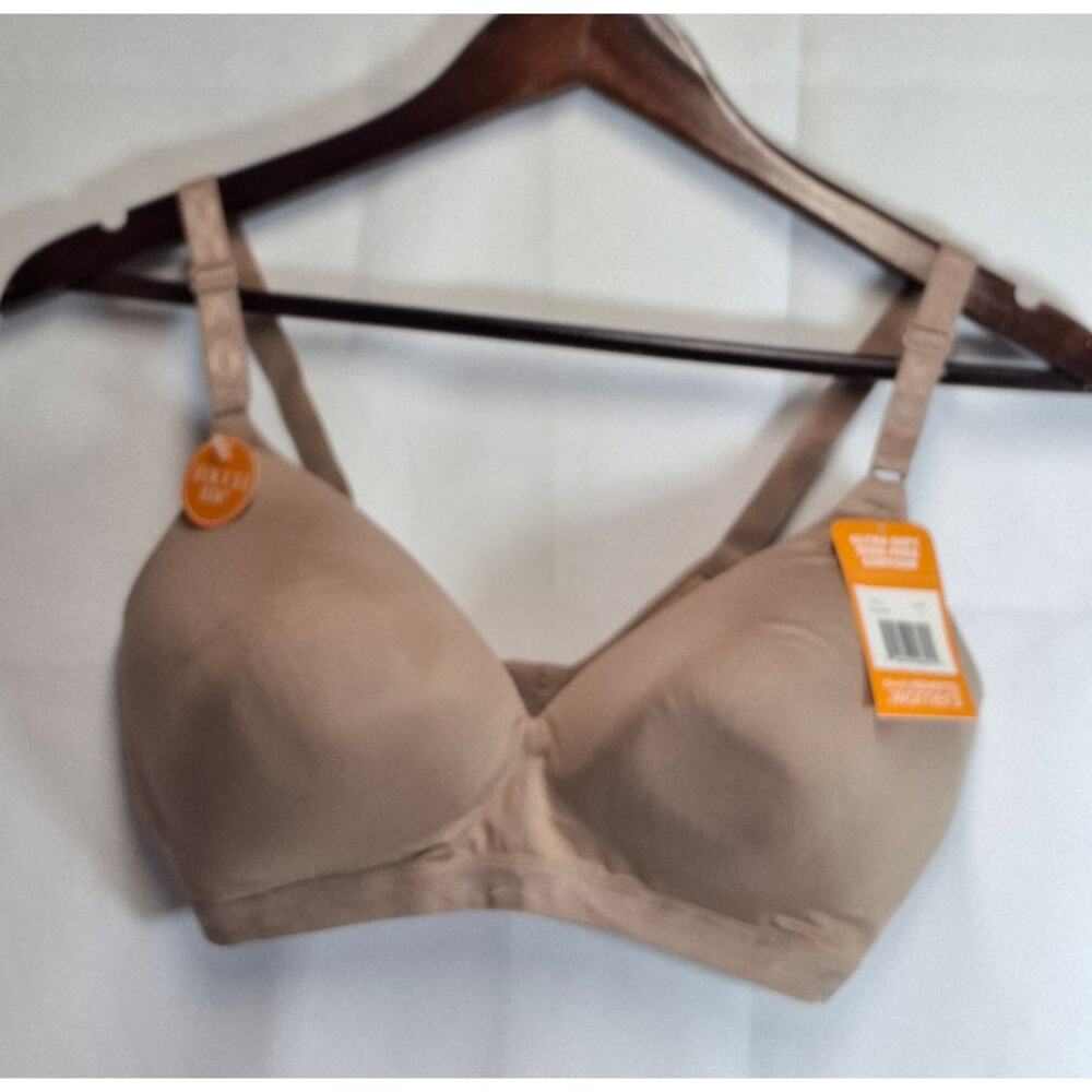 Warners Blissful Benefits Wire Free Contour Bra Taupe 38D NWT
